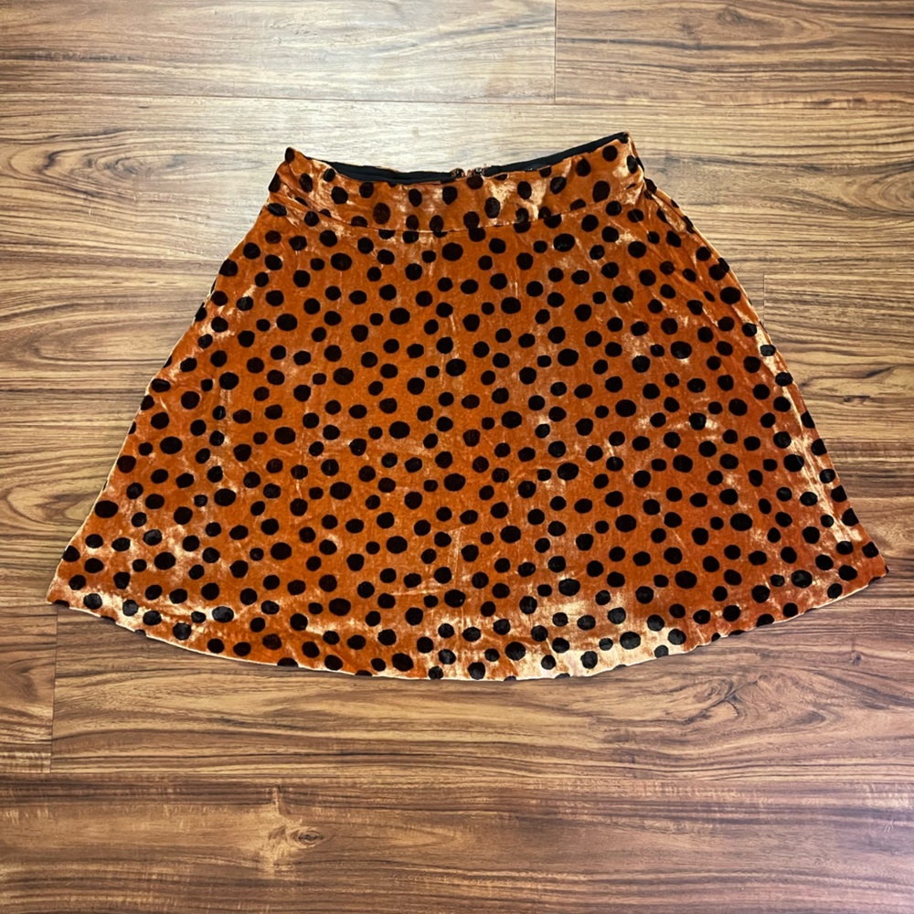 Madewell velvet polka dot skirt size 00